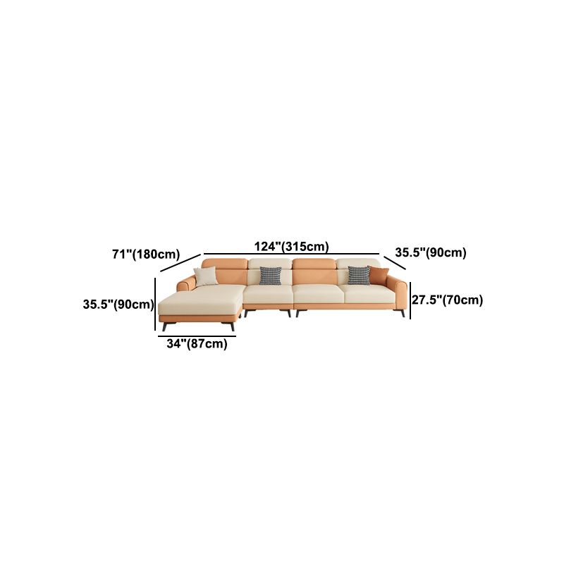 Crème à la coloration contemporaine Bran carré blanc canapé en cuir