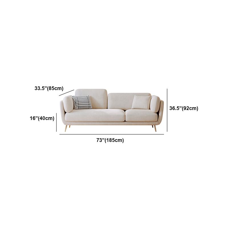 Sofá de brazo superior de almohada de terciopelo con almohada hacia atrás para sala de estar 36.22 "H