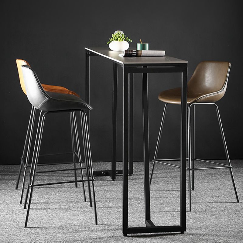 Faux Leather Dining Stools Bucket Armless Bar Stools with Metal Legs Clearhalo 'Bar Furniture' 'Bar Stools' 'bar_stools' 'furn' 'furn_bar_stools' 'Furniture' 'Kitchen & Dining Furniture' 1200x1200_93c7593d-0978-41c9-b4f5-4648cf4572bf