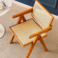 Traditional Dining Arm Chair Rattan Oak Solid Wood Dining Chair