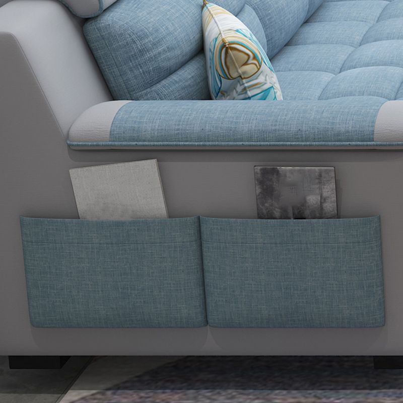 Sewn Pillow Back Sofa with Ottoman Included and Storage for Four People Clearhalo 'Furniture' 'furniture_sectionals' 'Living Room Furniture' 'Sectionals' 1200x1200_93c96bc7-48e1-4684-aae0-d0b91bca146a