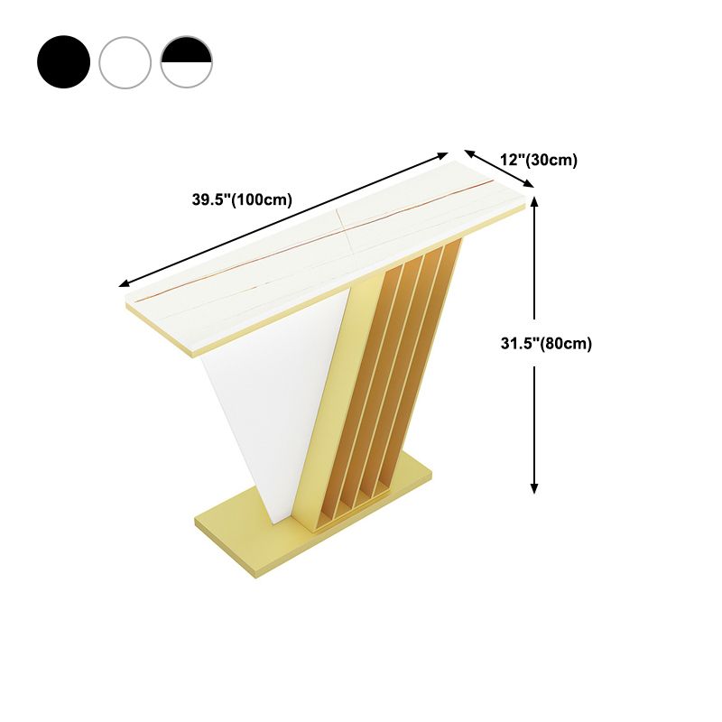Tavolo da divano console in pietra glam tavolo accento di ferro rettangolare per sala