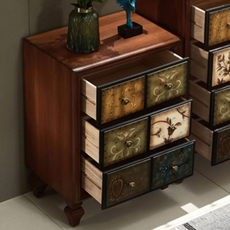 CHOSE DE BOIS DE 23,62 'contemporain, coffre d'accent rectangle avec tiroirs