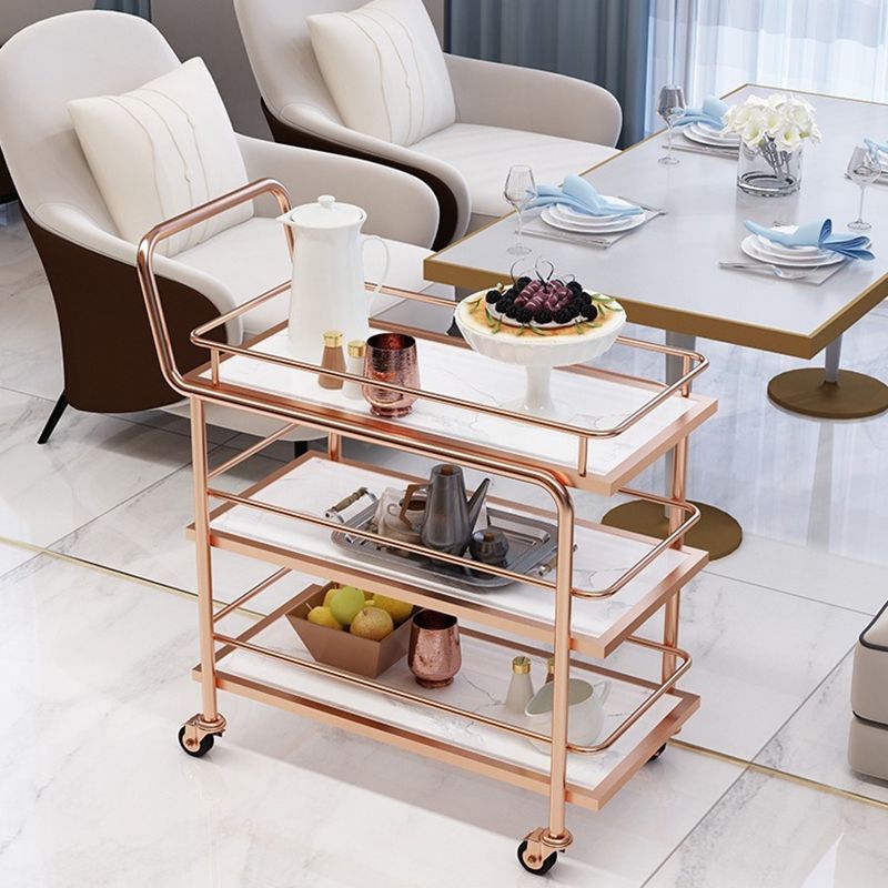 コンテンポラリーメタル準備表33.86 "H家庭用のローリング準備テーブル