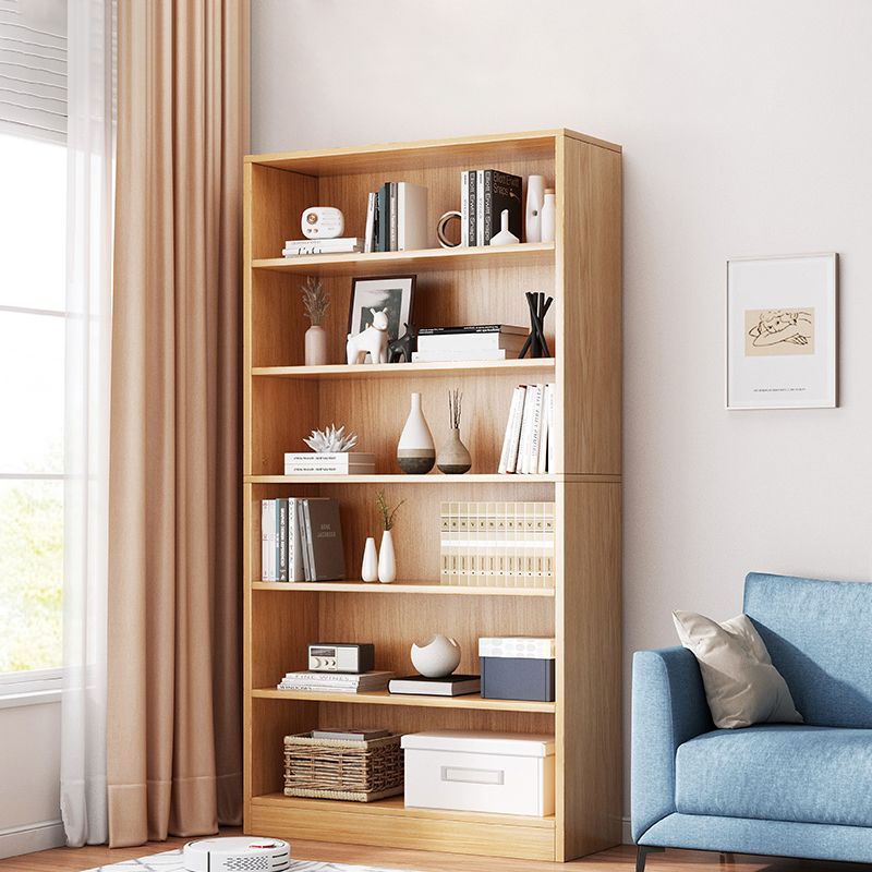 Closed Back Modern Style Bookshelf Wood Bookcase for Home Office