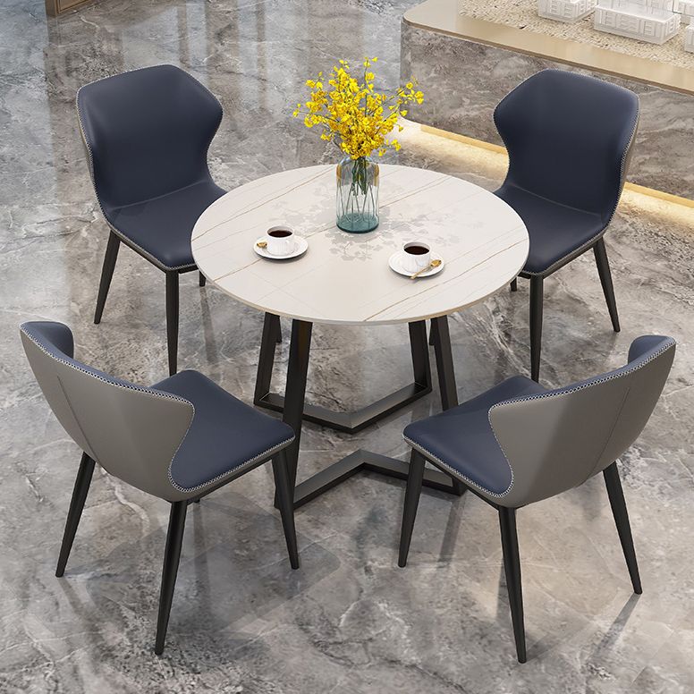 Round Double Pedestal Dining Site Table Contemporary Dinette Table for Home Clearhalo ' dining_table' 'Dining Tables & Seating' 'Dining Tables' 'furn' 'furn_dining_table' 'Furniture' 'furniture_dining_table' 'Kitchen & Dining Furniture' 'kitchen&dining_furn' 'kitchen' 'kitchen_dining_table' 1200x1200_93d05039-a546-4b47-82cc-7ef5ef524aae
