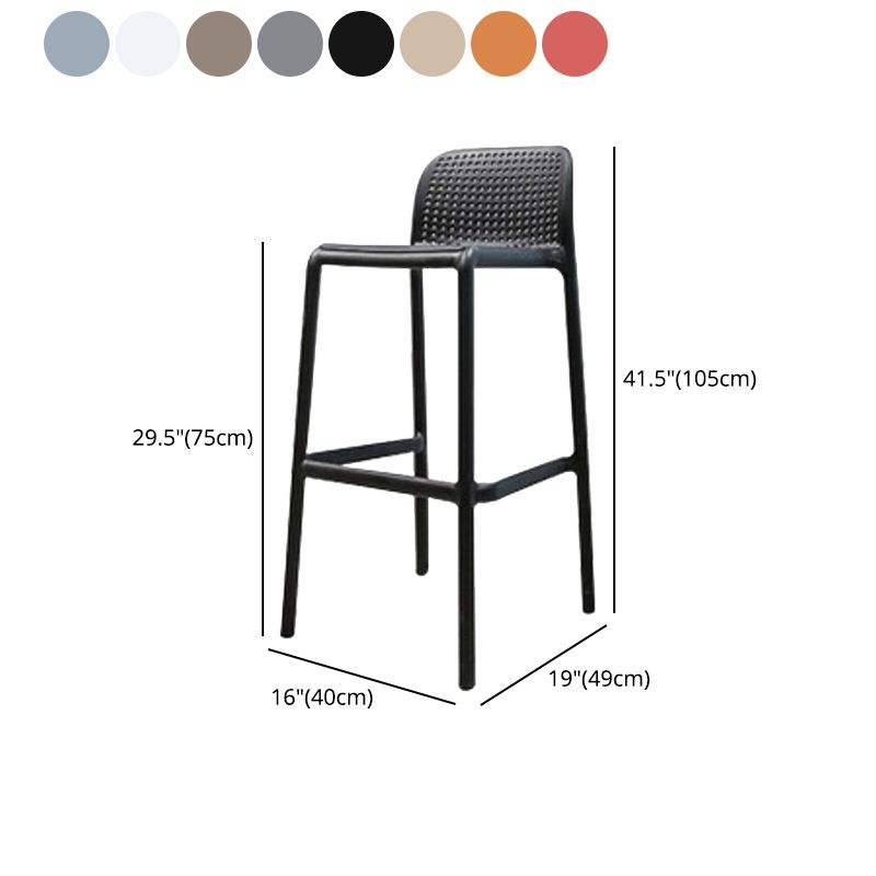 Contemporary Bar-stool Plastic Counter Bar Stool with Plastic Legs for Home Clearhalo 'Bar Furniture' 'Bar Stools' 'bar_stools' 'furn' 'furn_bar_stools' 'Furniture' 'furniture_bar_stools' 'Kitchen & Dining Furniture' 1200x1200_93d07bc9-8623-414e-b757-867a4bf49679