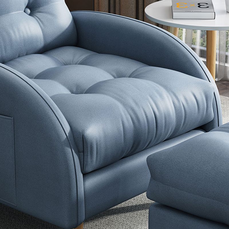 Contemporary Faux Leather Removable Cushions Basic Four Leg Accent Chair