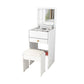 Scandinavian Engineered Wood Dressing Table Set with Mirror and Padded Stool