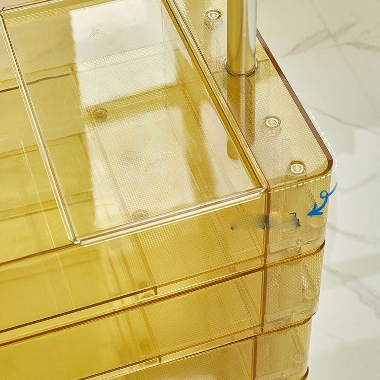 Kunststoff Fünf-DRAW-Nachttisch 28 "H-Nachttisch mit Rollen