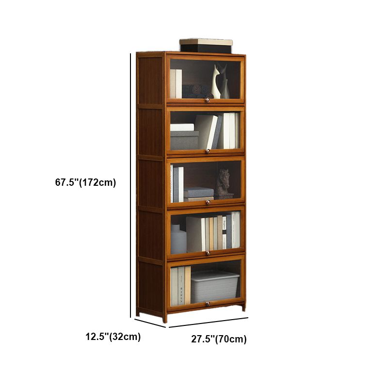 Modern Brown Book Shelf Bamboo Bedroom Shelf Bookcase with Cabinets Clearhalo 'Bookcases' 'furn' 'furn_bookcases' 'Furniture' 'Office Furniture' 1200x1200_93d68fe7-d6a3-4ce3-a20f-c14dcc71ba9f