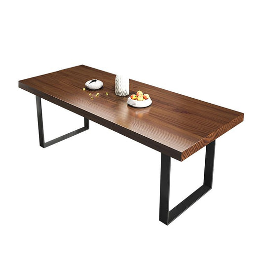 Industrial 1/2/5/7 Pieces Dining Set Solid Wood Top Dinette Set with Black Base Clearhalo 'Dining Room Sets' 'Dining Tables & Seating' 'dining_room_set' 'furn' 'furn_dining_room_set' 'Furniture' 'Kitchen & Dining Furniture' 1200x1200_93d691f3-d99a-4cda-b8ee-c5e1df203537
