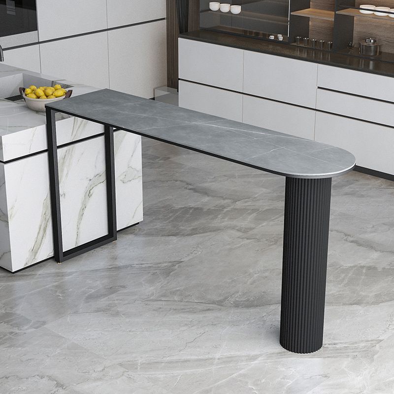 Free Form Double Pedestal Bar Table Stone Top Bar Height Table for Living Room Clearhalo 'Bar Furniture' 'Bar Tables' 'bar_tables' 'furn' 'furn_bar_tables' 'Furniture' 'Kitchen & Dining Furniture' 1200x1200_93d72eab-76ec-4baa-a38e-e8d2a6f10c5a