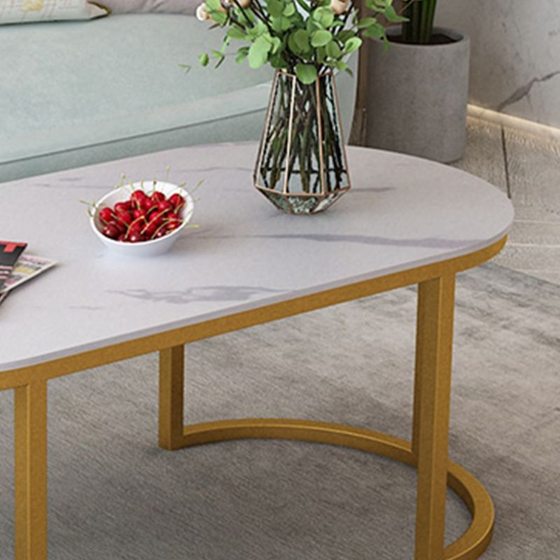 Table de cocktail ovale en pierre Glam Table de cocktail basse simple standard
