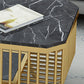 39.37" L Rectangle Slate Coffee Table Iron 4 Legs Cocktail Table with Shelf Clearhalo 'Coffee & Accent Tables' 'Coffee Tables' 'coffee_tables' 'furn' 'furn_coffee_tables' 'Furniture' 'Living Room Furniture' 1200x1200_93d89828-82b9-406d-9241-4a03d883c23b