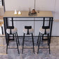 Industrial Black Iron Bar Dining Table with Grey Stone Rectangle Indoor Bistro Table Clearhalo 'Bar Furniture' 'Bar Tables' 'bar_tables' 'furn' 'furn_bar_tables' 'Furniture' 'furniture_bar_tables' 'Kitchen & Dining Furniture' 1200x1200_93d8ba2c-f766-484f-9527-570e286665fc