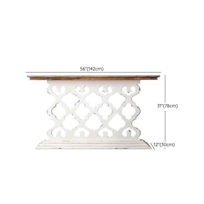 Tavolo da accento in legno di campagna francese tavolo di divano console rettangolare per sala