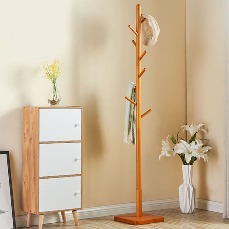 Árbol de pasillo de 69 "de altura With Hooks Hall Stand Modern Wood Courper de madera maciza