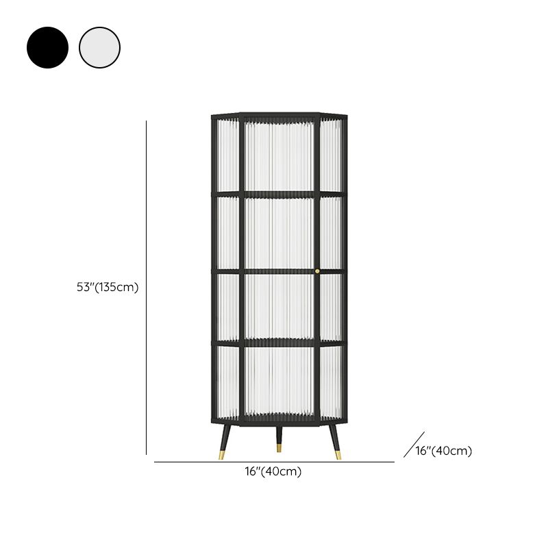 Industrial Curio Cabinet Metal Glass Doors Storage Cabinet with Legs for Living Room Clearhalo 'Display & China Cabinets' 'display_china_cabinets' 'furn' 'furn_display_china_cabinets' 'Furniture' 'Kitchen & Dining Furniture' 1200x1200_93da75f2-39e5-4b32-88c4-c688b34a7522