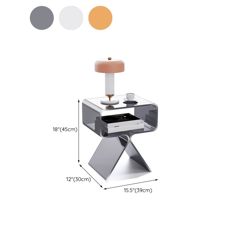 11" Wide Glam Side Table Acrylic Accent Side Table for Bedroom Clearhalo 'Coffee & Accent Tables' 'End & Side Tables' 'end_side_tables' 'furn' 'furn_end_side_tables' 'Furniture' 'Living Room Furniture' 1200x1200_93db6228-3ffa-452b-ad06-06278945b41a