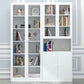 Closed Metal Bookshelf Modern Home Living Room Rectangular Bookcase