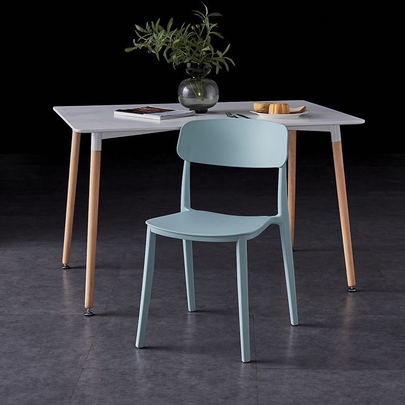 Contemporary Style Plastic Dining Chairs Open Back Dining Side Chairs for Kitchen Clearhalo ' kitchen&dining_furn' 'Dining Chairs' 'Dining Tables & Seating' 'dining_chair' 'furn' 'furn_dining_chair' 'Furniture' 'furniture_dining_chair' 'Kitchen & Dining Furniture' 'kitchen' 1200x1200_93dc6e65-c21f-4a0c-adc2-f7b8652eb8a8