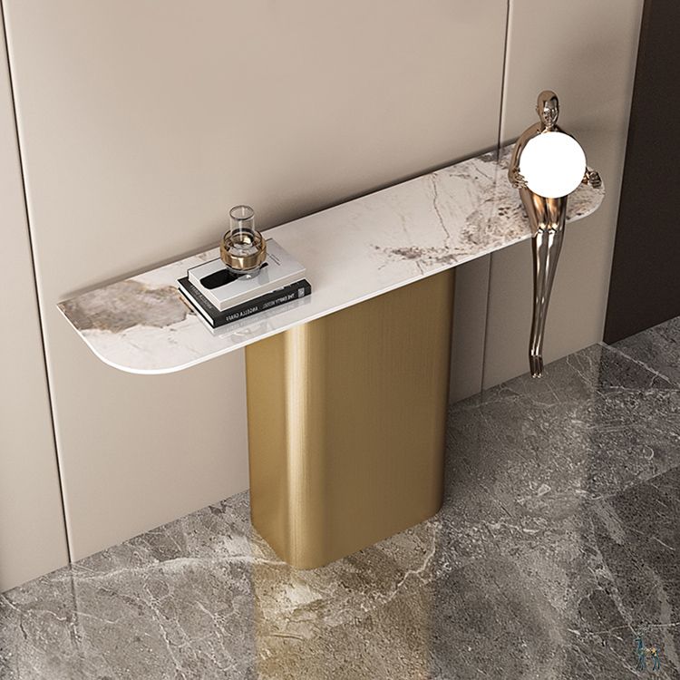 Contemporary Console Accent Table Antique Finish Half Moon Console Table Clearhalo 'Console Tables' 'console_tables' 'Entry & Mudroom Furniture' 'furn' 'furn_console_tables' 'Furniture' 1200x1200_93dcf118-9a8c-4d8e-9a81-3e11c2d7ebd9