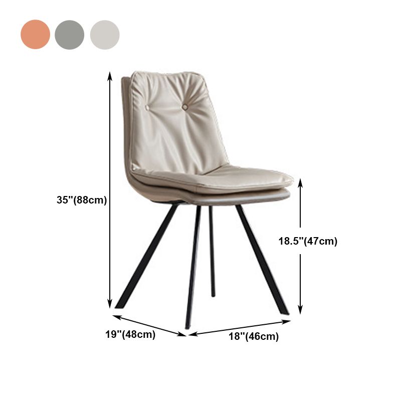 Contemporary Style Faux Leather Dining Chairs Armless Solid Back Chair Clearhalo 'Dining Chairs' 'Dining Tables & Seating' 'dining_chair' 'furn' 'furn_dining_chair' 'Furniture' 'furniture_dining_chair' 'Kitchen & Dining Furniture' 1200x1200_93dd236c-03f2-450f-8486-eeea57d0b5be