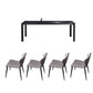 5/7/9 Pcs Modern Stone Rectangle Shape Dinette Table with Armless Chair
