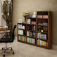 9.65"W Bookcase Contemporary Style Closed Back Brown Bookshelf for Home Office