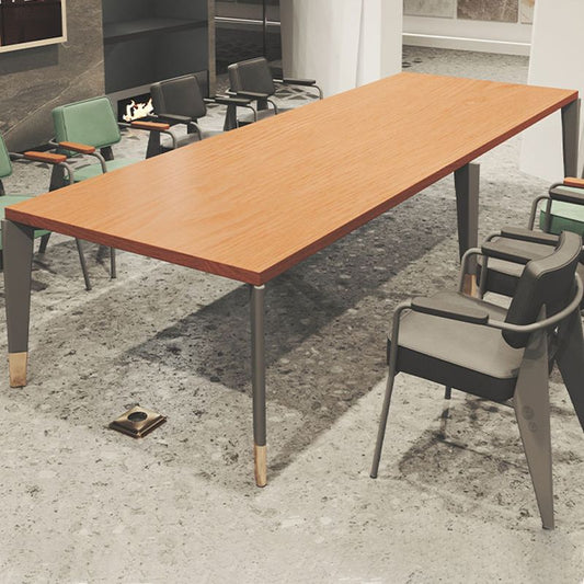 Industrial Rectangular Writing Desk Bedroom Office Desk with Metal Legs