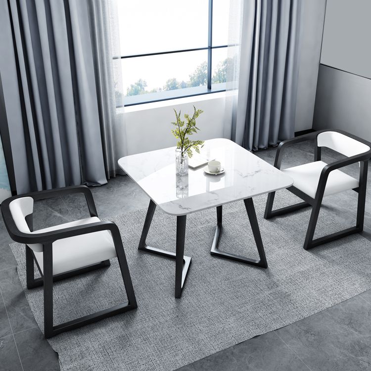 Sintered Stone White Tone Dining Table Industrial Double Pedestal Table for Dining Room Clearhalo ' dining_table' 'Dining Tables & Seating' 'Dining Tables' 'furn' 'furn_dining_table' 'Furniture' 'furniture_dining_table' 'Kitchen & Dining Furniture' 'kitchen&dining_furn' 'kitchen' 'kitchen_dining_table' 1200x1200_93e243b9-f64c-4bae-b9b9-ed4ed0206a3a