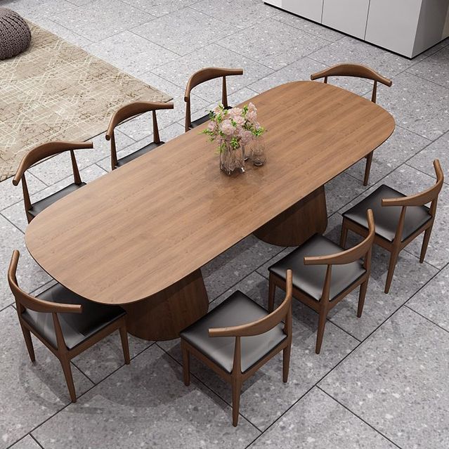Pine Solid Wood Dinner Table Contemporary Style Brown Dining Table for Home Kitchen Dinner Clearhalo 'Dining Tables & Seating' 'Dining Tables' 'dining_table' 'furn' 'furn_dining_table' 'Furniture' 'Kitchen & Dining Furniture' 1200x1200_93e452fa-c297-404d-9a29-a96484dc021f