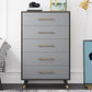 Grey Accent Chest with Solid Wood Straight Legs and Drawers Chest