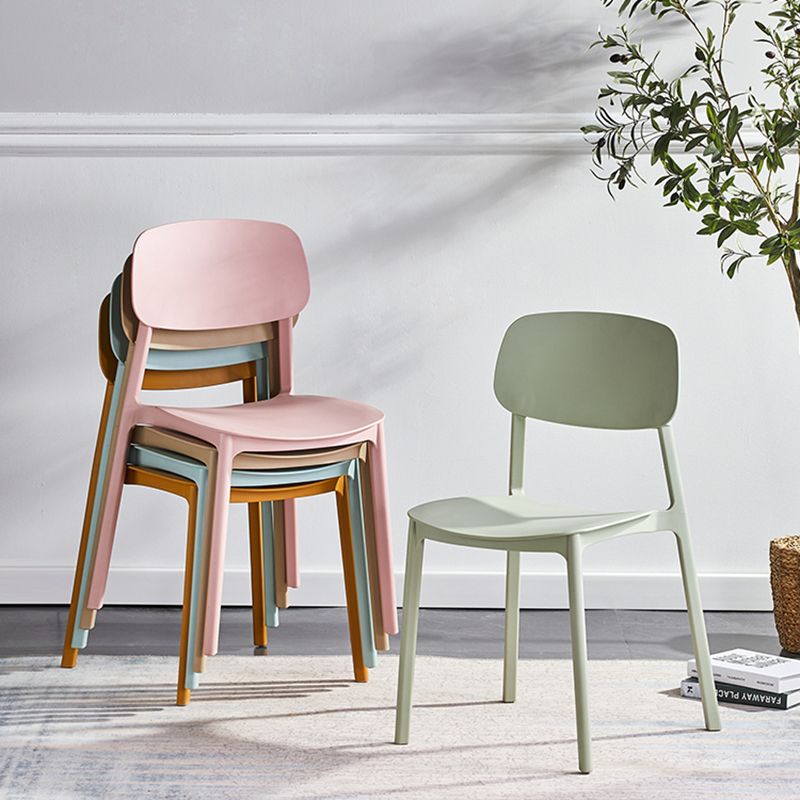 Minimalist Style Stackable Plastic Side Chair Colorful Armless Dining Chairs for Home Use Clearhalo ' kitchen&dining_furn' 'Dining Chairs' 'Dining Tables & Seating' 'dining_chair' 'furn' 'furn_dining_chair' 'Furniture' 'furniture_dining_chair' 'Kitchen & Dining Furniture' 'kitchen' 1200x1200_93e494ec-3e84-4604-bb02-dbc455136f1a
