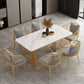 Glam Stone Double Pedestal Dining Table Matte Finish Rectangle Table for Kitchen Clearhalo ' dining_table' 'Dining Tables & Seating' 'Dining Tables' 'furn' 'furn_dining_table' 'Furniture' 'furniture_dining_table' 'Kitchen & Dining Furniture' 'kitchen&dining_furn' 'kitchen' 'kitchen_dining_table' 1200x1200_93e4ba85-3f15-4337-979f-82e1a457a430