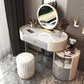 Glam Style White Dresser with Drawers and Stool Set for Bedroom