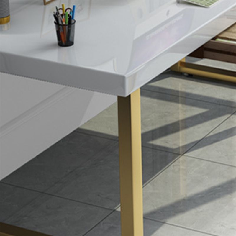 Glam massief hout schrijfde bureau Sled Base 29.53 "Tall Office Desk met 1 lade