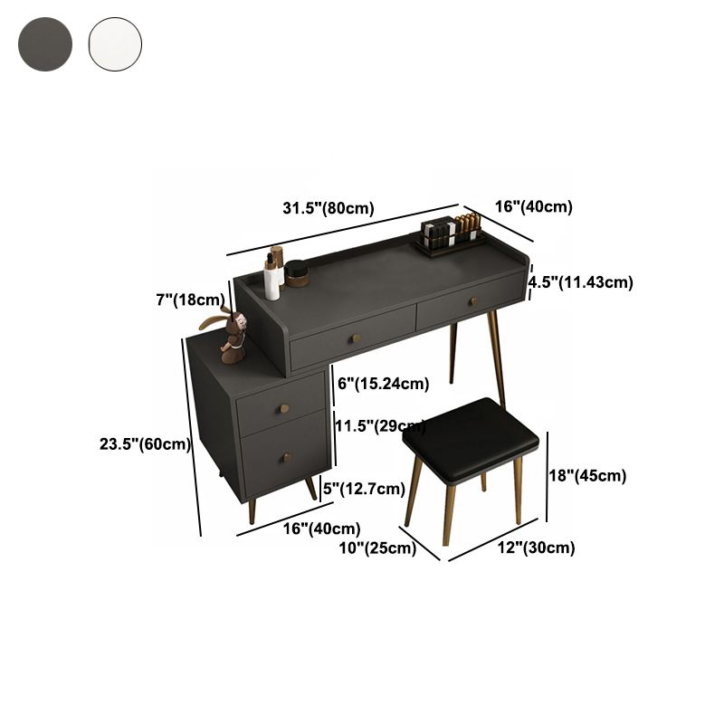 4 Drawers Makeup Table Desk Vanity - 30.7"H Vanity Table with Cabinets