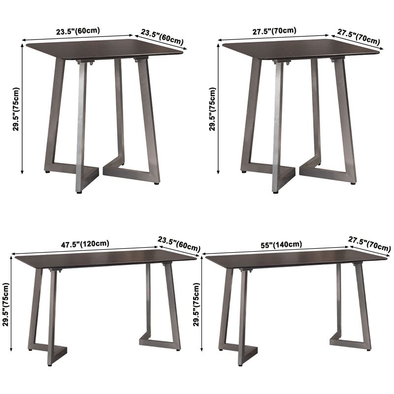 Industrial Dining Table Black Sintered Stone Dining Table with Double Pedestal Clearhalo ' dining_table' 'Dining Tables & Seating' 'Dining Tables' 'furn' 'furn_dining_table' 'Furniture' 'furniture_dining_table' 'Kitchen & Dining Furniture' 'kitchen&dining_furn' 'kitchen' 'kitchen_dining_table' 1200x1200_93e7a6b6-304c-4faf-8828-a21b3d4a876b