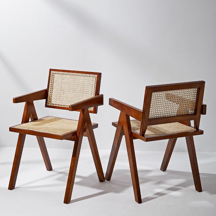 Modern Style Solid Rubberwood Chair Set Open Back Arm Dining Room Chairs Clearhalo ' kitchen&dining_furn' 'Dining Chairs' 'Dining Tables & Seating' 'dining_chair' 'furn' 'furn_dining_chair' 'Furniture' 'furniture_dining_chair' 'Kitchen & Dining Furniture' 'kitchen' 1200x1200_93e9b7f0-af23-47e0-9086-3ea700c2043c