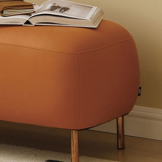 Zeitgenössisches Sofa Wohnzimmer Faux Ledersofa mit goldener Metallbasis