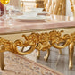 Solid Wood Victorian Rectangular Dining Table Marble Top Table with 4 Legs Clearhalo 'Dining Tables & Seating' 'Dining Tables' 'dining_table' 'furn' 'furn_dining_table' 'Furniture' 'Kitchen & Dining Furniture' 1200x1200_93ec4c88-8796-4484-ae70-11b8472f2255