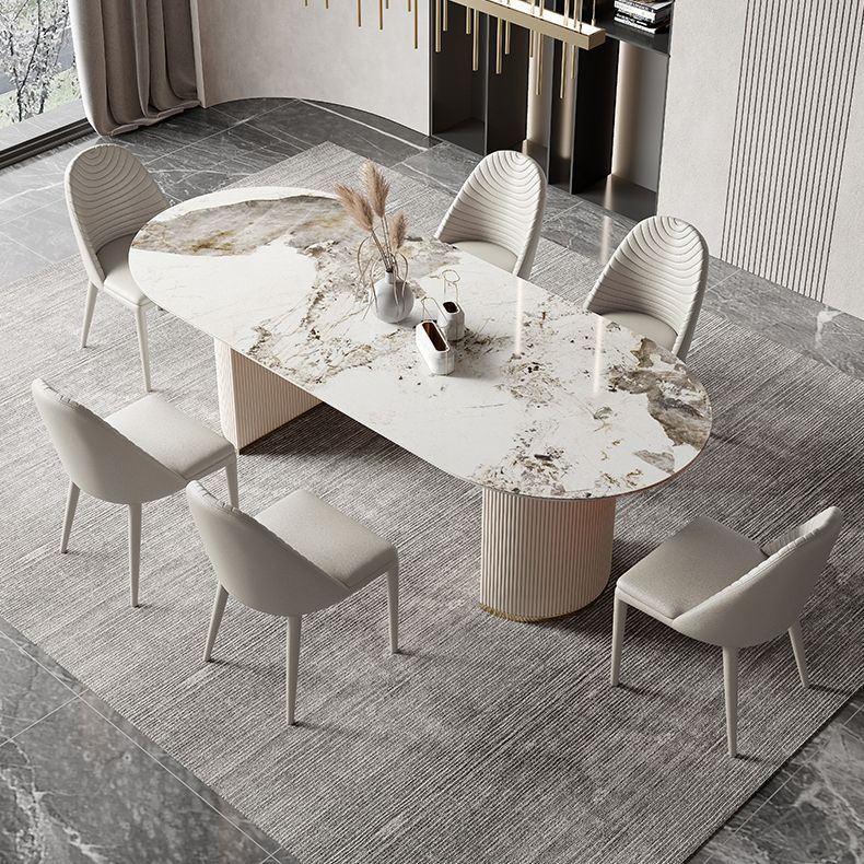 Metal Traditional Luxury Oval Dining Table Sintered Stone Table for Dining Room Clearhalo ' dining_table' 'Dining Tables & Seating' 'Dining Tables' 'furn' 'furn_dining_table' 'Furniture' 'furniture_dining_table' 'Kitchen & Dining Furniture' 'kitchen&dining_furn' 'kitchen' 'kitchen_dining_table' 1200x1200_93ecf995-898e-4a54-99a2-f41410bb6ab5