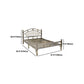 Zilveren metalen vouwbed gebogen open frame bed met hoofdeinde