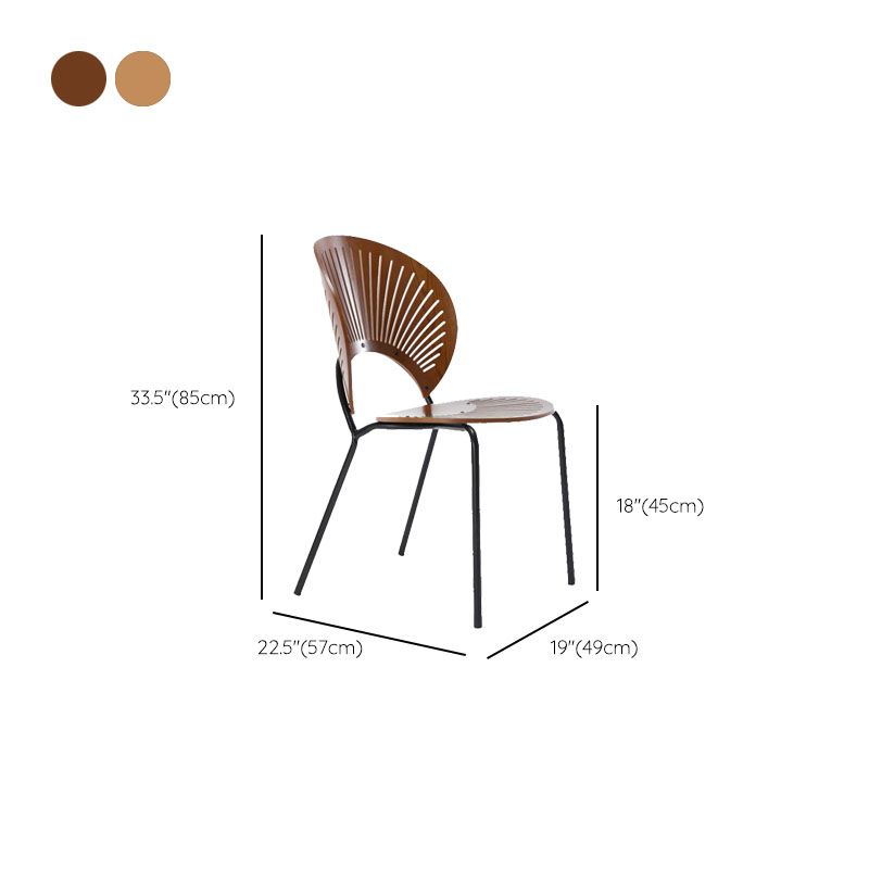 Moderne stijl eetkamerstoel houten open achterkant stoel voor eetkamer