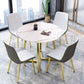 Round Traditional Luxury Dining Table Sintered Stone Table with Double Pedestal,31.5"L x 29.5"H Clearhalo ' dining_table' 'Dining Tables & Seating' 'Dining Tables' 'furn' 'furn_dining_table' 'Furniture' 'furniture_dining_table' 'Kitchen & Dining Furniture' 'kitchen&dining_furn' 'kitchen' 'kitchen_dining_table' 1200x1200_93f1c480-887b-4178-89e5-270bfb4bdbed
