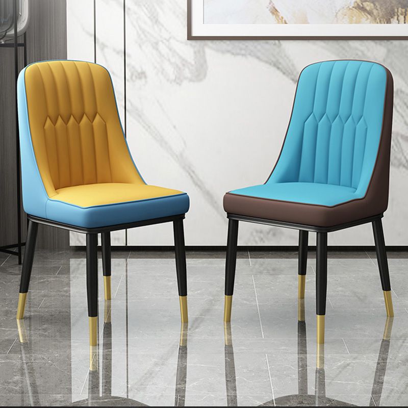 Home Scandinavian Side Chair Metal Upholstered Parsons Dining Room Chair Clearhalo ' kitchen&dining_furn' 'Dining Chairs' 'Dining Tables & Seating' 'dining_chair' 'furn' 'furn_dining_chair' 'Furniture' 'furniture_dining_chair' 'Kitchen & Dining Furniture' 'kitchen' 1200x1200_93f392d9-4813-4f36-b86c-87fbe826030c