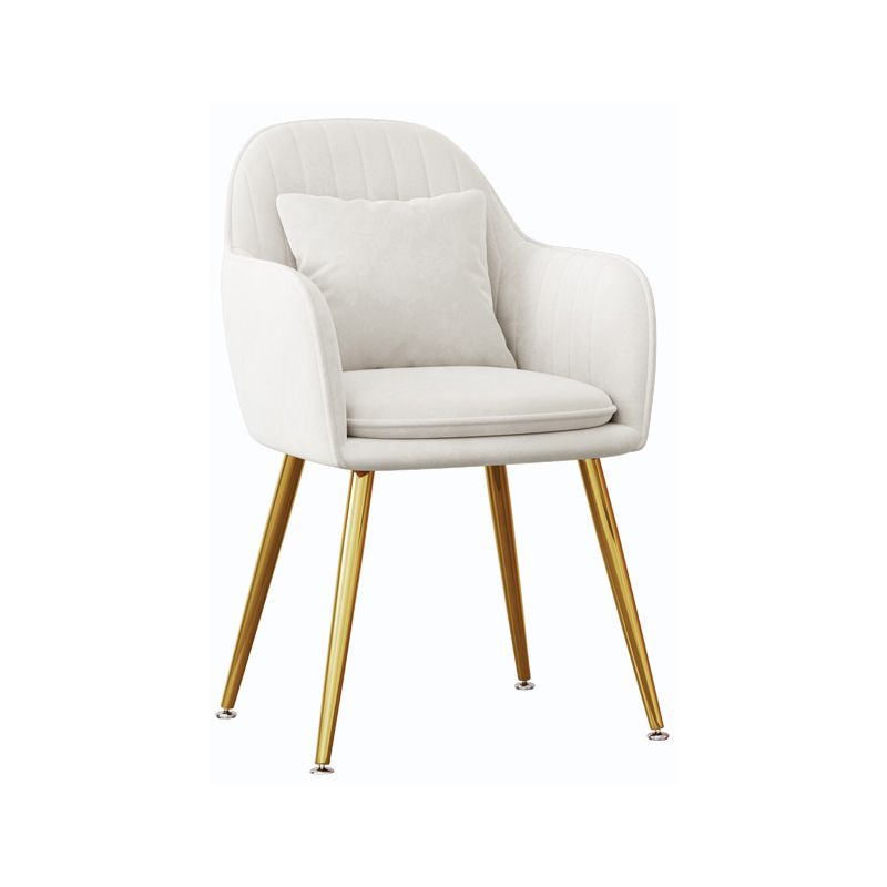 Scandinavian Style Metal Dining Chair Bedroom Upholstered Chair with Arm Clearhalo ' kitchen&dining_furn' 'Dining Chairs' 'Dining Tables & Seating' 'dining_chair' 'furn' 'furn_dining_chair' 'Furniture' 'furniture_dining_chair' 'Kitchen & Dining Furniture' 'kitchen' 1200x1200_93f42028-f4a7-4851-96dc-97dae0886d10
