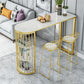 Glam Juego de mesa de bar de 1/3 piezas, mesa de mostrador de piedra con taburetes altos para sala de estar